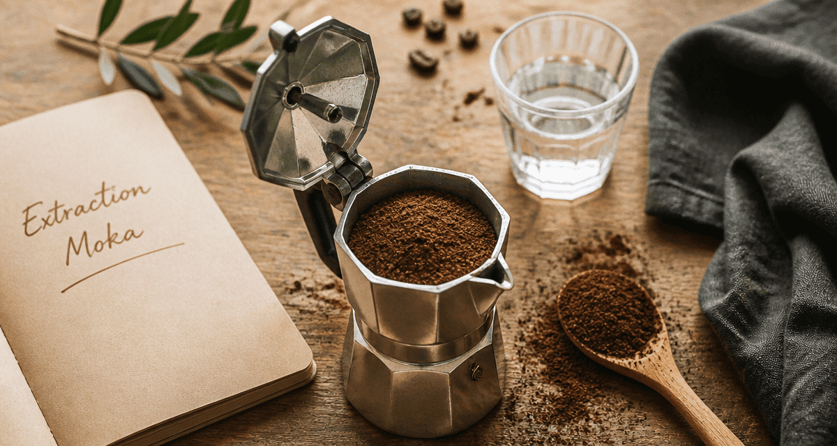 cafetière italienne fonctionnement moka sur table