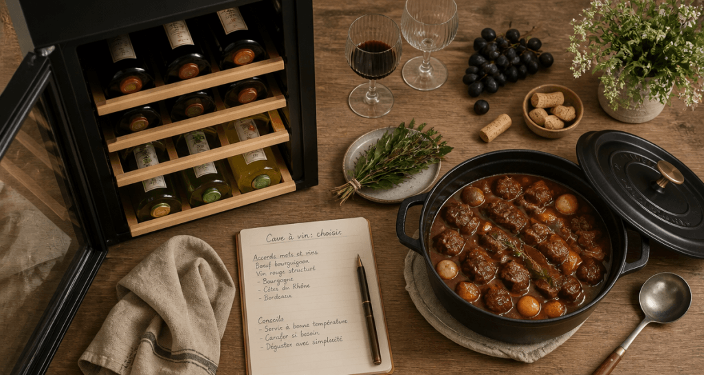 cave a vin comment choisir bouteilles sur plan de travail