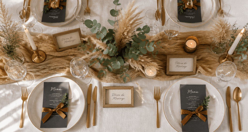 decos de mariage table élégante nature chic