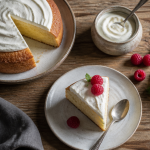 dessert crème fraîche rapide gâteau moelleux part framboises