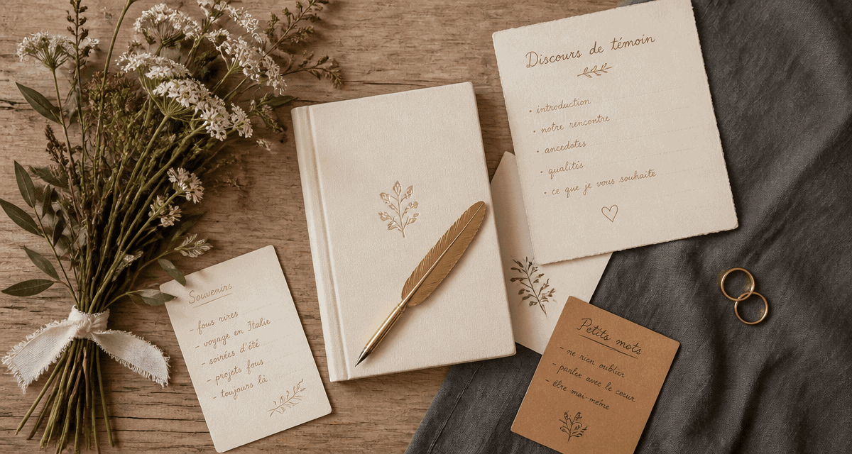 discours témoin mariage carnet notes alliances