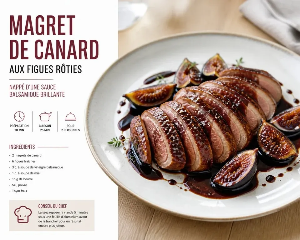 Magret de canard aux figues, spécialité culinaire du restaurant Le Montreau à Montreuil