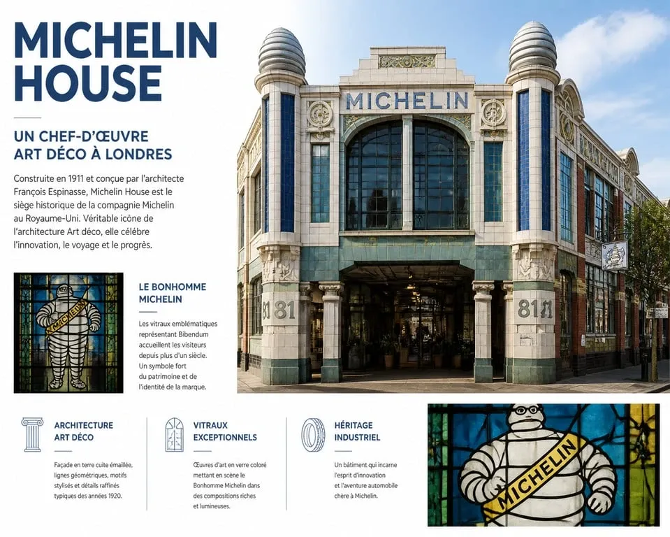 Façade historique de la Michelin House à Londres, ancien siège du restaurant Bibendum Chelsea.