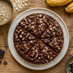 gateau chocolat flocon d'avoine healthy découpé sur assiette