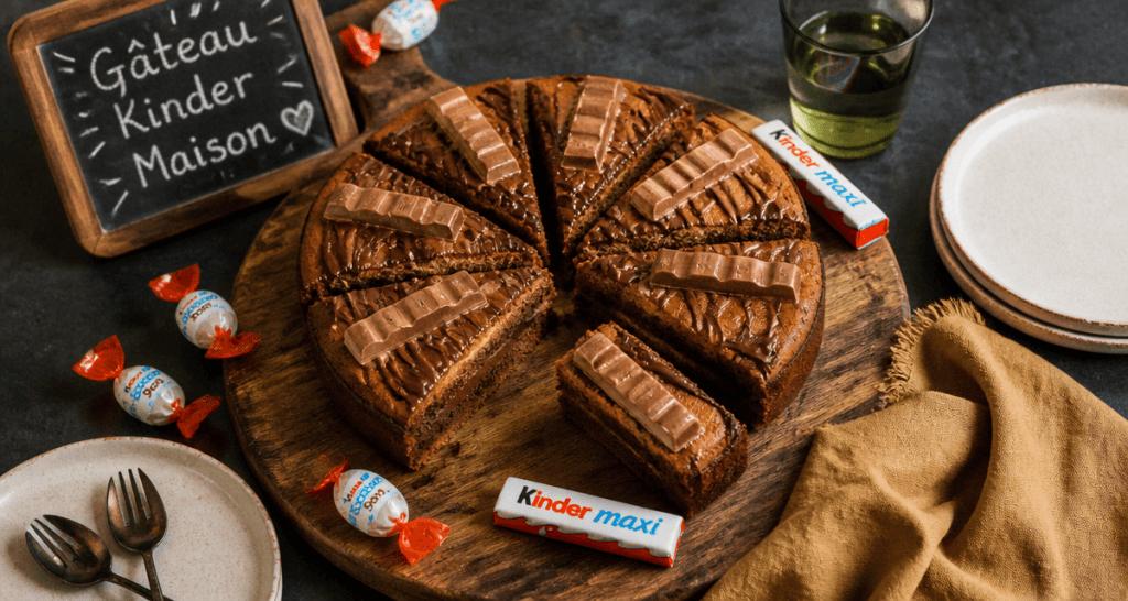 Gateau Kinder moelleux avec Kinder Maxi et Schoko-Bons