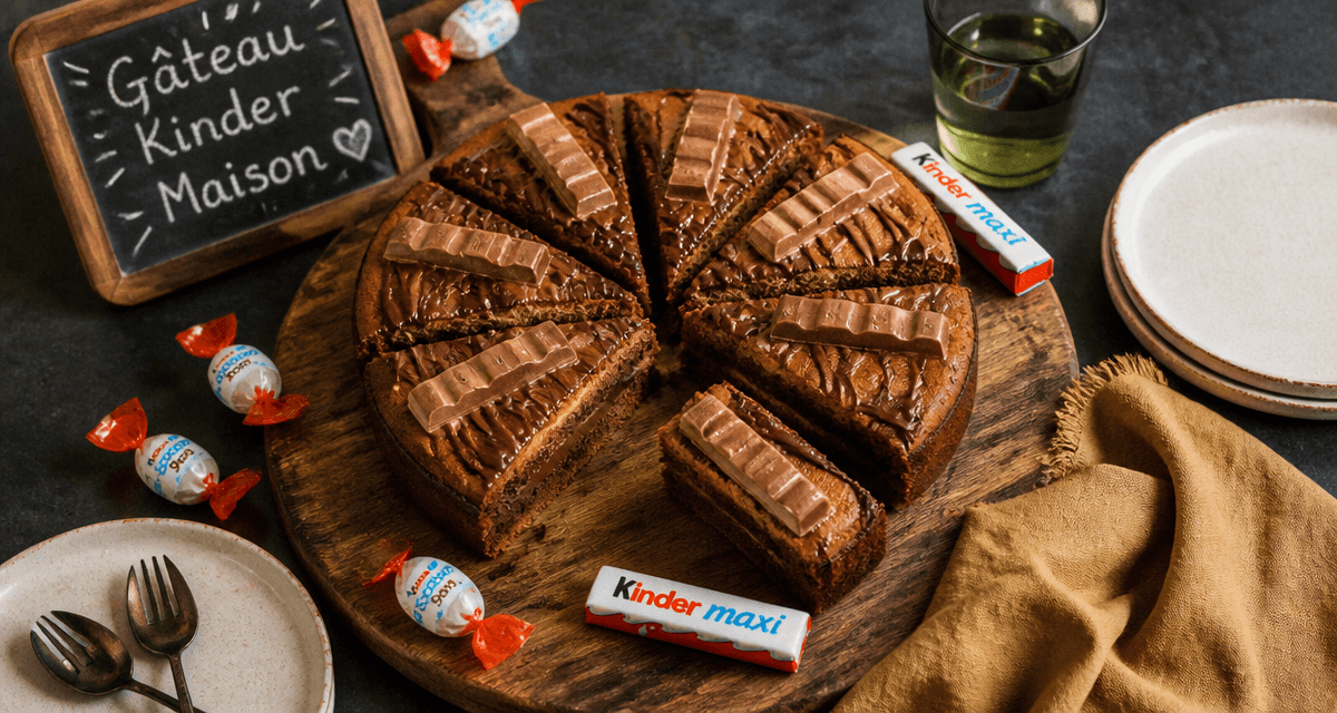 Gateau Kinder moelleux avec Kinder Maxi et Schoko-Bons