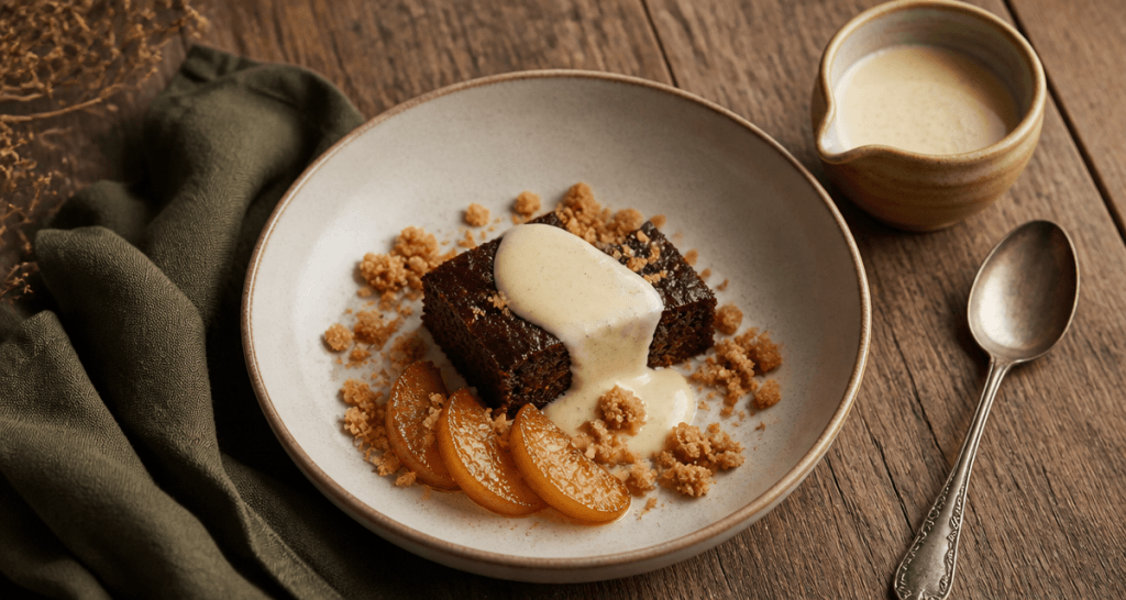 gâteau pour accompagner une crème anglaise moelleux chocolat et pommes