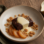gâteau pour accompagner une crème anglaise moelleux chocolat et pommes