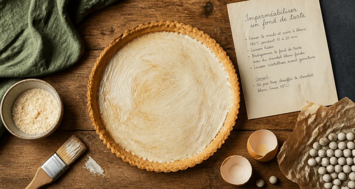 imperméabiliser fond de tarte précuit avec chocolat blanc