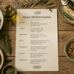 menu type regime mediterraneen plat table