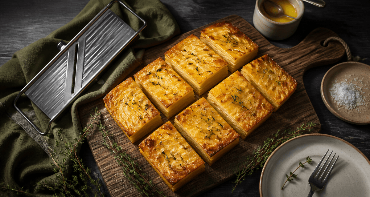 mille feuille pomme de terre doré et croustillant