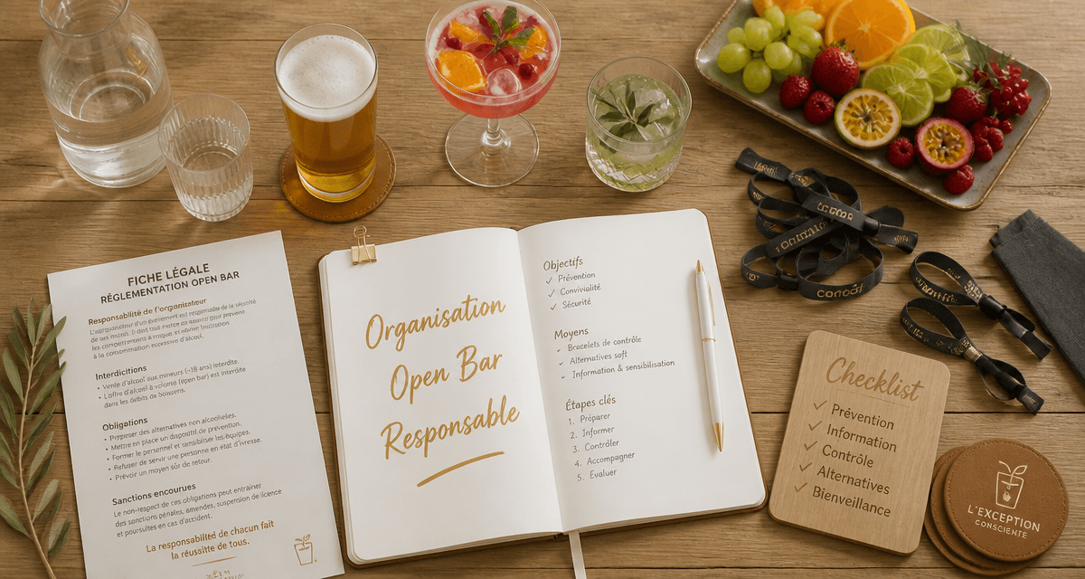 Table checklist organisation open bars