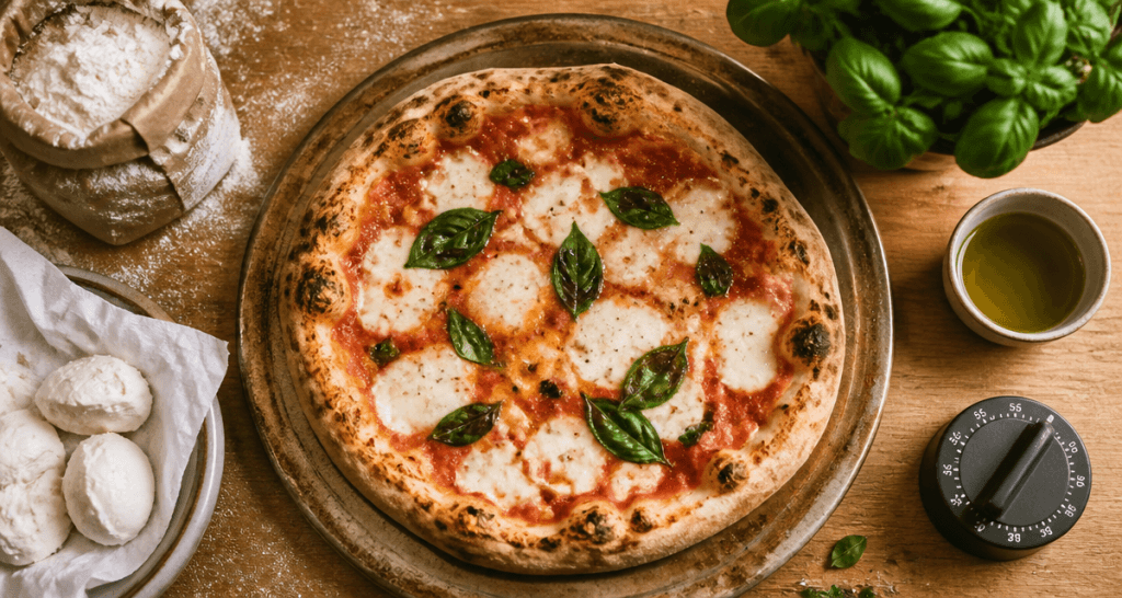pizza au four combien de temps Margherita maison croûte dorée