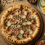 Pizza garniture maison champignons jambon mozzarella