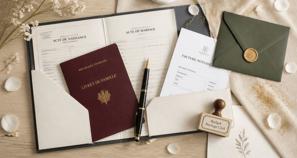 prix mariage civil documents officiels et facture