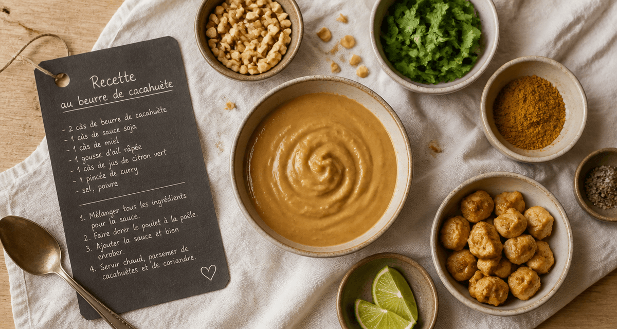 recette au beurre de cacahuete bol et ingrédients