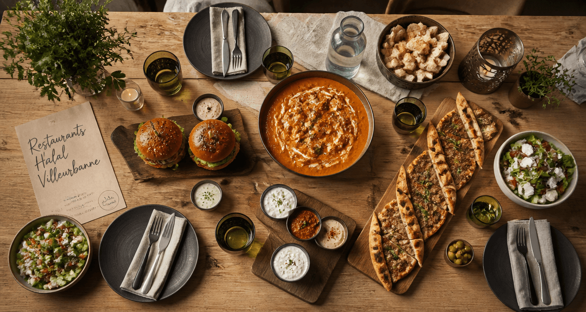 restaurant halal villeurbanne table repas authentique