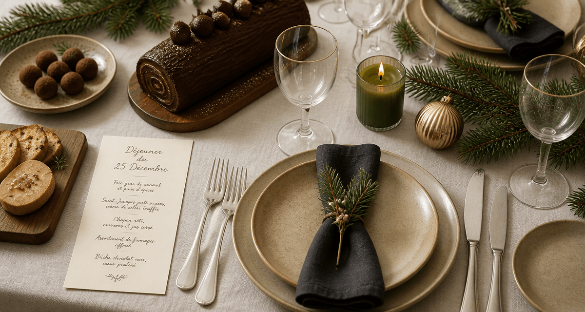restaurants ouverts le 25 décembre table décorée Noël