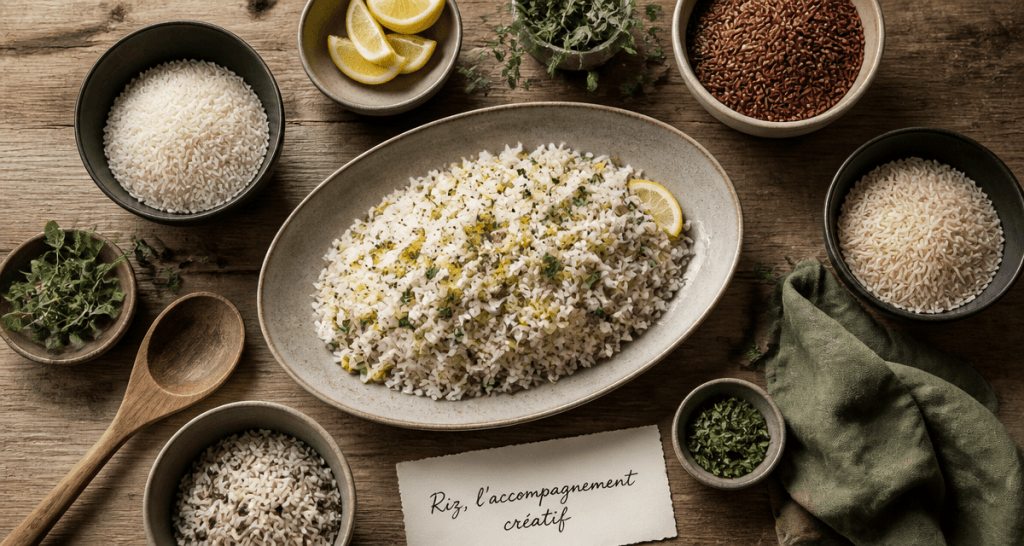 riz en accompagnement recettes vue d'ensemble