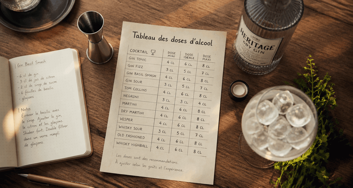 tableau dose alcool bar cl sur comptoir