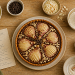 tarte poire chocolat cyril lignac vue en plongée