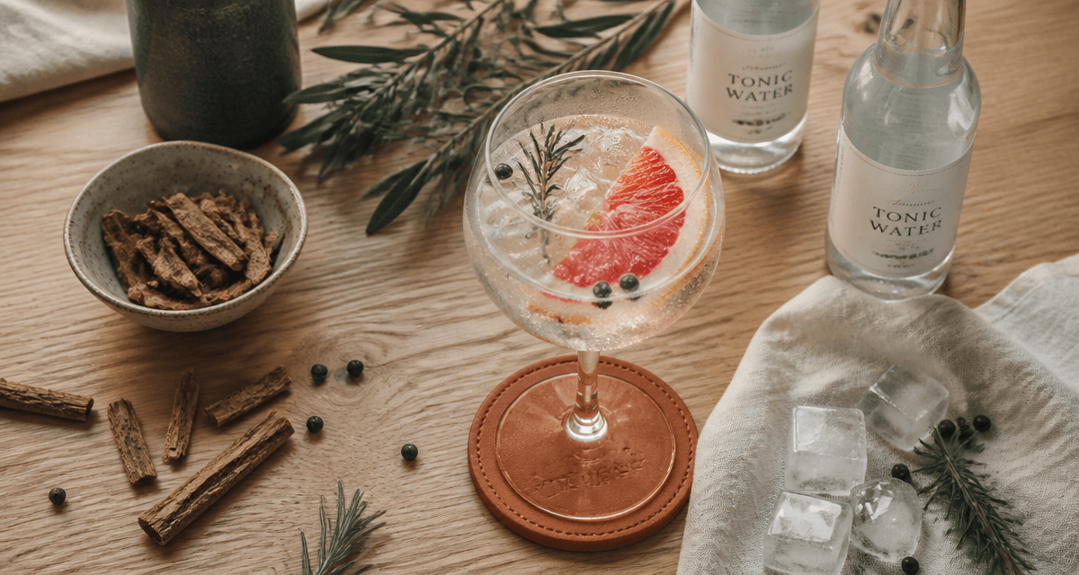 tonic water, gin tonic, verre ballon, pamplemousse, romarin