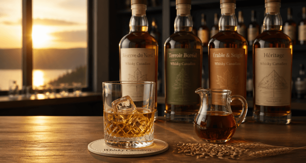 whisky canadien verre bar sirop érable