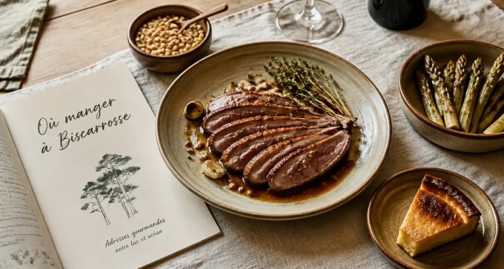 biscarrosse restaurant magret canard table