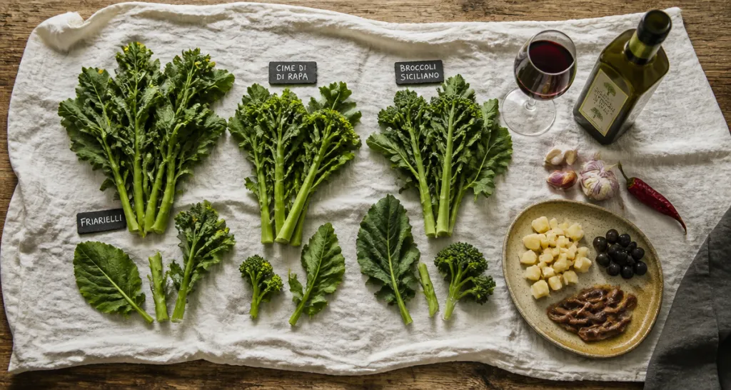 brocoli italien variétés sur table rustique