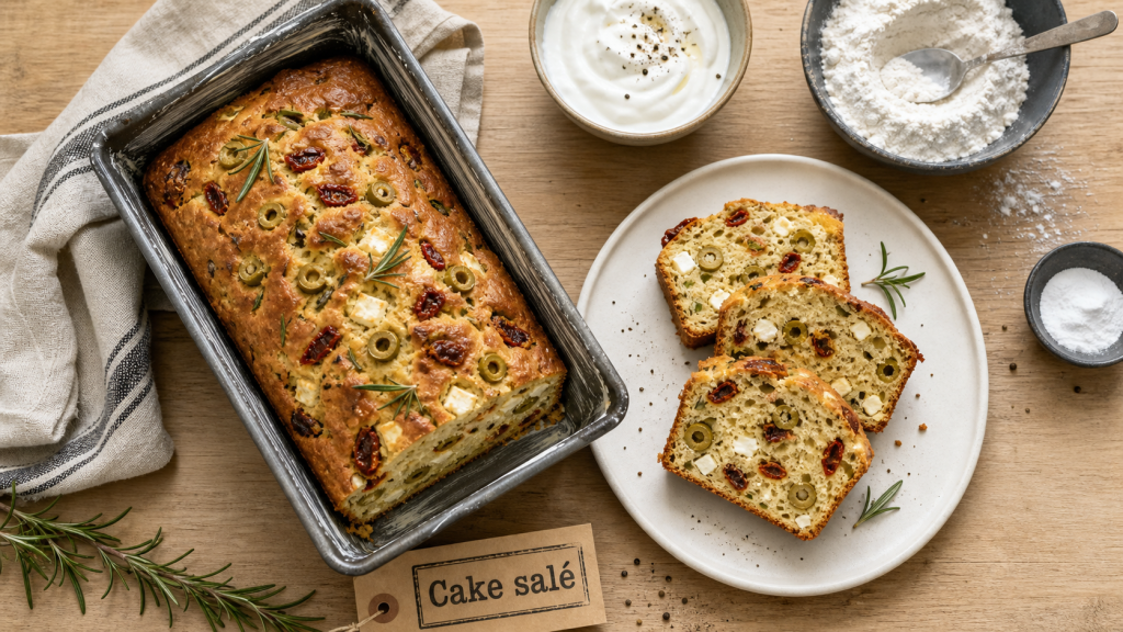 Cake salé, recette salé aux olives, sans excès de sel