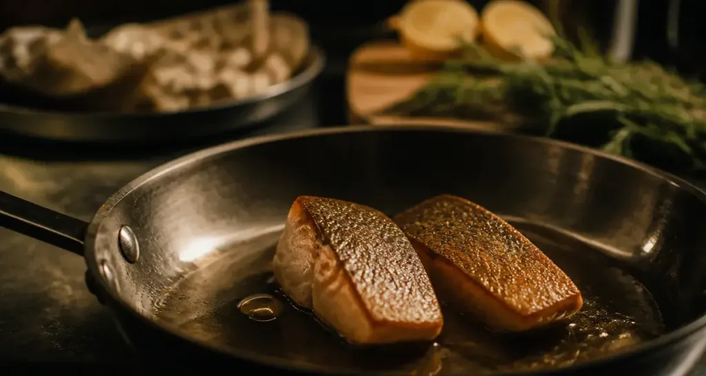 Cuisson saumon poele : saumon à la peau croustillante, chair fondante