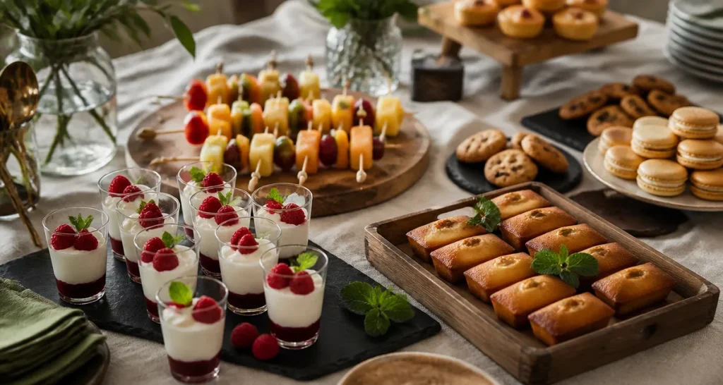 Dessert apéro dinatoire sur table élégante