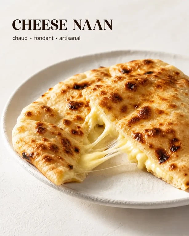 Cheese naan maison, pain indien au fromage fondant, recette facile