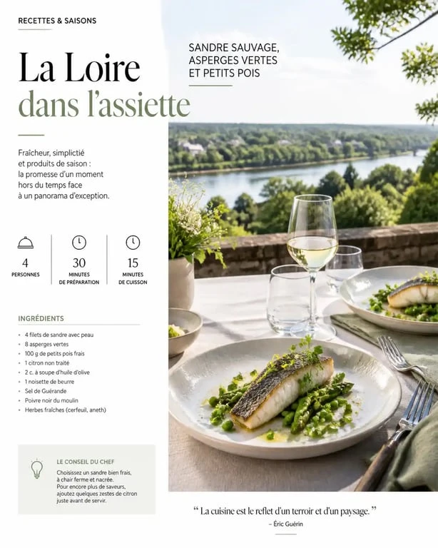 Terrasse du restaurant Villa Belle Rive avec vue sur la Loire