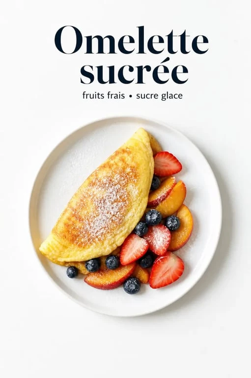 Omelette sucrée gourmande aux fruits frais et sucre glace