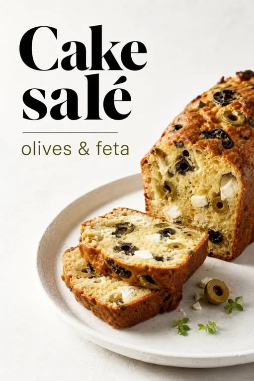 Cake salé aux olives et feta, une recette salée facile et gourmande pour l'apéritif ou le dîner.
