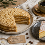 Gateau du Portugal bolo de bolacha et pao de lo sur table rustique