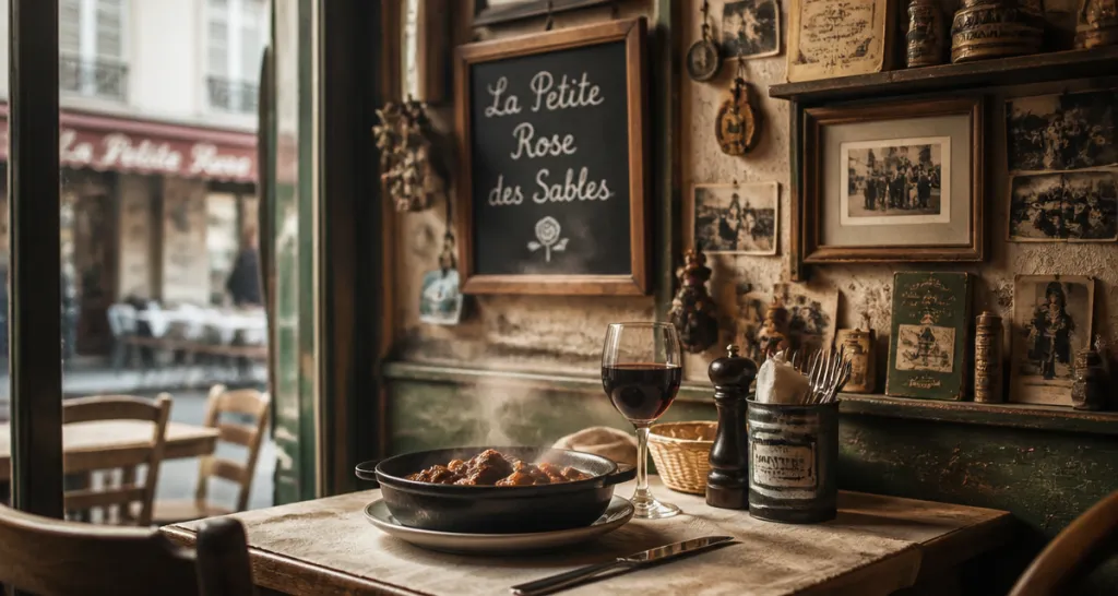 La Petite Rose des Sables bistrot table bœuf bourguignon