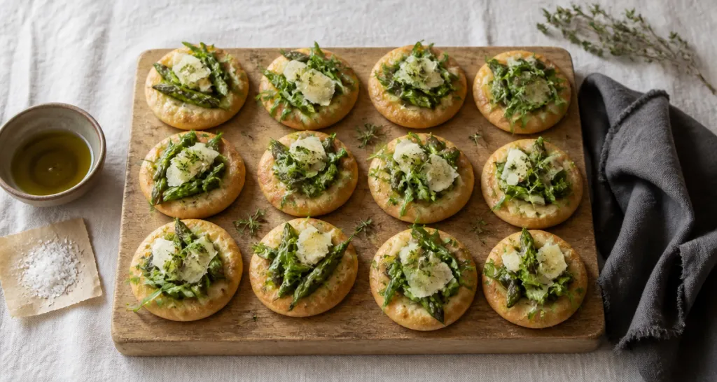 pizzete maison asperges et roquette