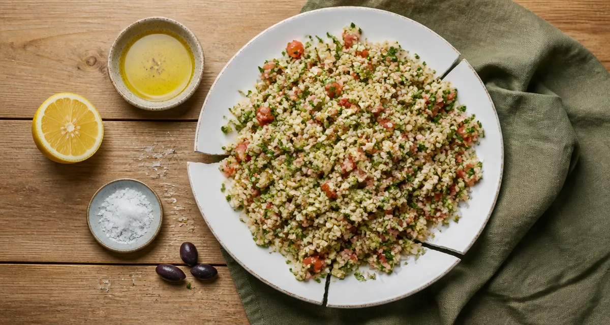 Recette taboulé méditerranéen, semoule légère aux herbes, tomates et concombre