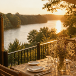 terrasse restaurant villa belle rive vue loire
