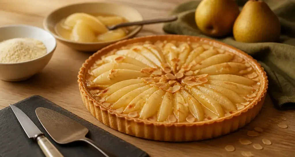 Tarte poire amandine cyril lignac : tarte aux poires et amande
