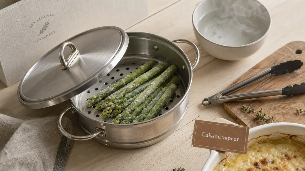 Asperges congelees cuites à la vapeur, prêtes en 10 à 12 minutes