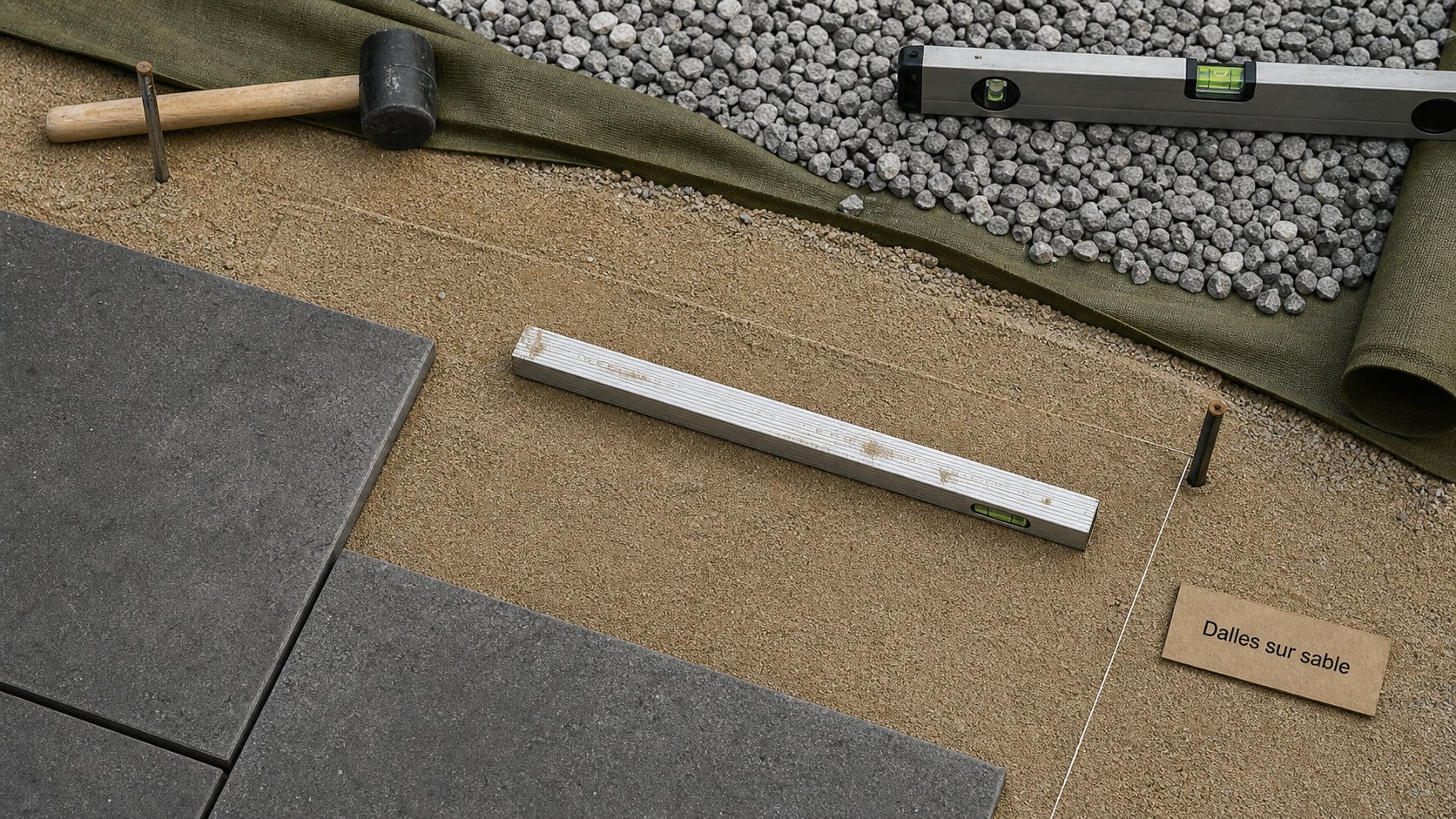 Dalles sur sable : pose de terrasse sur lit de sable