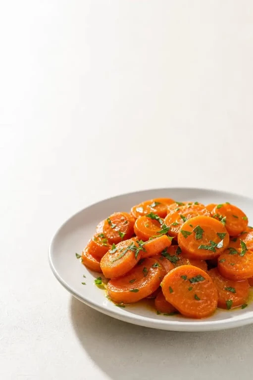 Recette carottes vichy recette servie en assiette, rondelles fondantes brillantes au persil