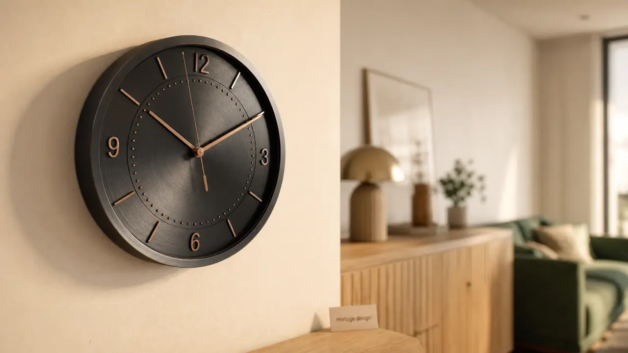 Horloges design : horloge murale métal anthracite, cadran lisible