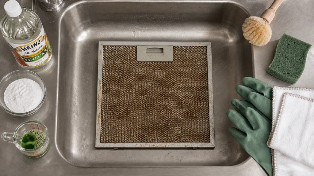 Nettoyage grille hotte grasse, trempage à 60 °C