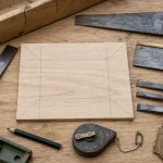 Outil de menuisier : mètre, équerre et traçage pour couper proprement