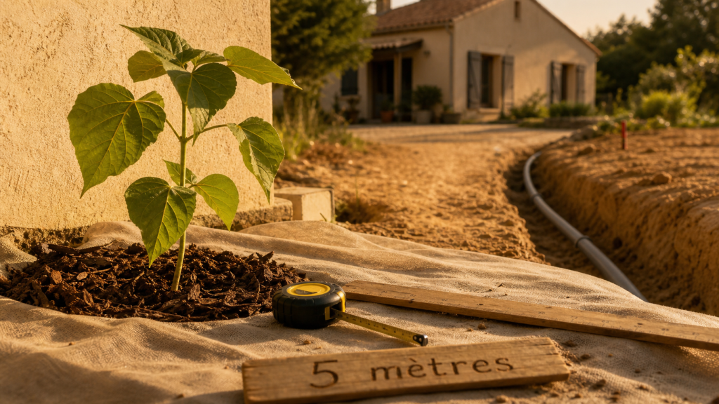 Paulownia distance maison : 5 mètres près d’une maison