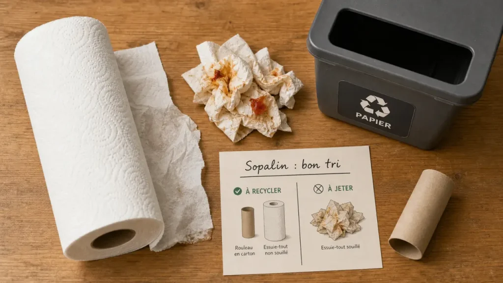 Sopalin recyclable : où jeter le sopalin et recycler le rouleau carton
